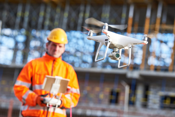 Drone on construction site